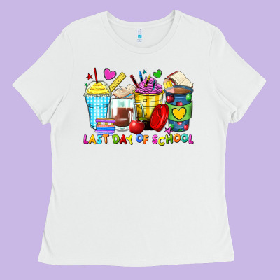 Last Day Of School Coffee Cups Ladies Tee Designed By Zillion Design Studio