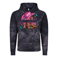 Cloud Black pink cowgirl hat and roses Vintage Hoodie - AdoDesignShop