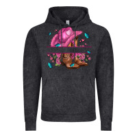 Vintage Black pink cowgirl hat and roses Vintage Hoodie - AdoDesignShop