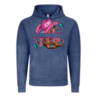 Vintage Denim pink cowgirl hat and roses Vintage Hoodie - AdoDesignShop