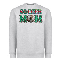 Heather Grey soccer mom with leopard ball and serape leopard Heavyweight Sweatshirt - Artiststas