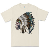 Bone skull with indian headdress Premium Tee - RanaPortraitStore