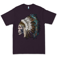 Plum skull with indian headdress Premium Tee - RanaPortraitStore
