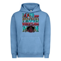 Pigment Pebble Blue Loud and proud wrestling Mom Mother's Day Urban Hoodie - CowGirlArtShop