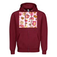 Burgundy mexican pan dulce Zipper Hoodie - MaliasSmallBusiness