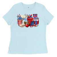 Baby Blue 4th of july teacher coffee cups Ladies Tee - Zillion Design Studio