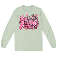 Matcha nobody fights alone cancer Long Sleeve Tee - MaliasSmallBusiness