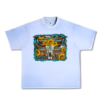 Grape Ice longhorn bull skull western turquoise background Urban Heavy Tee - Artiststas