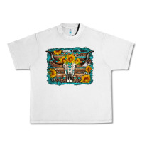 Lunar Rock longhorn bull skull western turquoise background Urban Heavy Tee - Artiststas