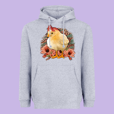 Chick With Flowers Leopard Background Heavyweight Hoodie Designed By Bettercallsaul