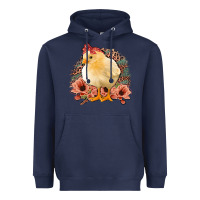 Navy Chick with Flowers Leopard Background Heavyweight Hoodie - Bettercallsaul