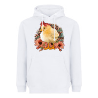 White Chick with Flowers Leopard Background Heavyweight Hoodie - Bettercallsaul