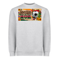 Heather Grey soccer mom with ball and sunflower cactus serape licanse plate Heavyweight Sweatshirt - Artiststas