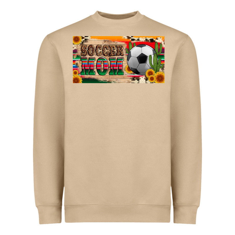 Soccer Mom With Ball And Sunflower Cactus Serape Licanse Plate Heavyweight Sweatshirt by Artiststas | Teevron