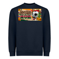 Navy soccer mom with ball and sunflower cactus serape licanse plate Heavyweight Sweatshirt - Artiststas