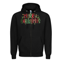 Black merry christmas Zipper Hoodie - MaliasSmallBusiness