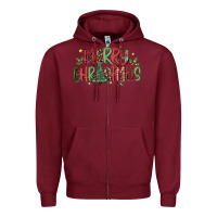 Burgundy merry christmas Zipper Hoodie - MaliasSmallBusiness