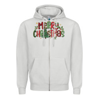 Dove Grey merry christmas Zipper Hoodie - MaliasSmallBusiness