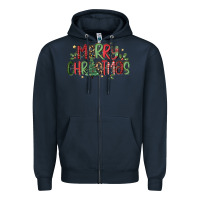 Navy merry christmas Zipper Hoodie - MaliasSmallBusiness