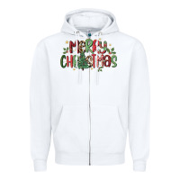White merry christmas Zipper Hoodie - MaliasSmallBusiness