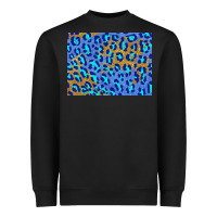 Black leopard background turquoise and gold 3200x2400 Heavyweight Sweatshirt - AdoDesignShop