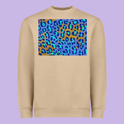 Leopard Background Turquoise And Gold 3200x2400 Heavyweight Sweatshirt Designed By Adodesignshop