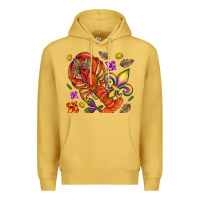 Antique Gold Crawfish and fleur de lis Premium Hoodie - NancyCooperArtShop