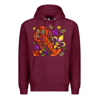 Burgundy Crawfish and fleur de lis Premium Hoodie - NancyCooperArtShop