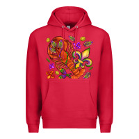 Cardinal Crawfish and fleur de lis Premium Hoodie - NancyCooperArtShop