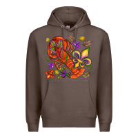 Coffee Crawfish and fleur de lis Premium Hoodie - NancyCooperArtShop