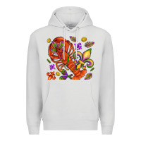 Dove Grey Crawfish and fleur de lis Premium Hoodie - NancyCooperArtShop