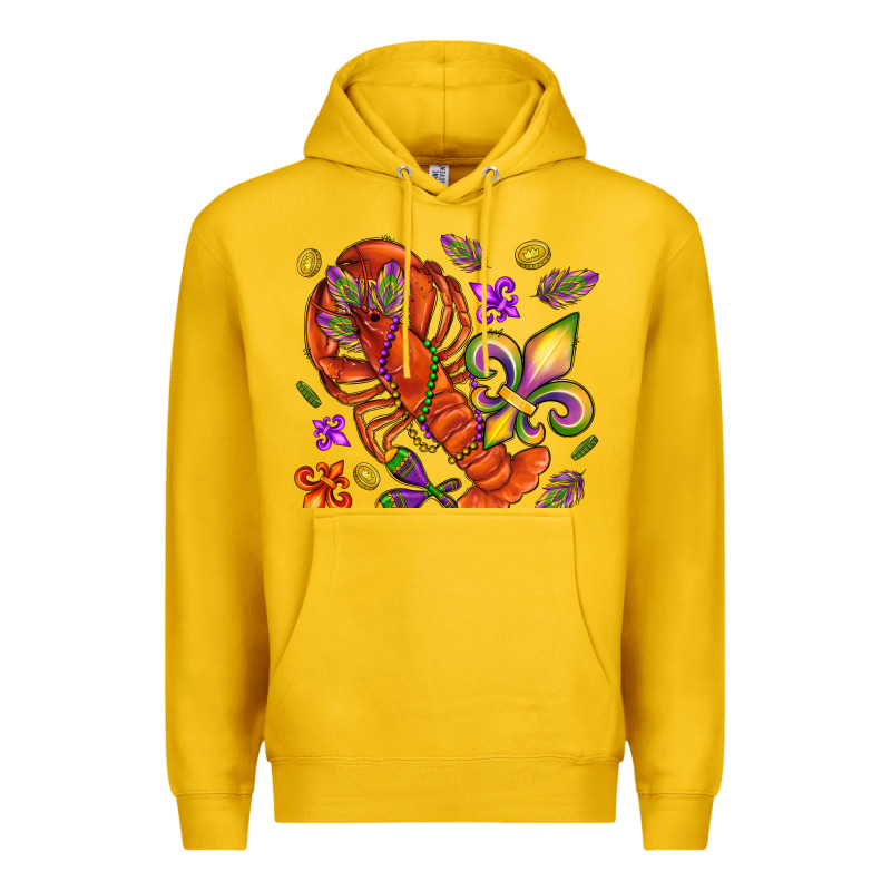 Crawfish And Fleur De Lis Premium Hoodie by NancyCooperArtShop | Teevron