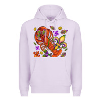 Lilac Crawfish and fleur de lis Premium Hoodie - NancyCooperArtShop
