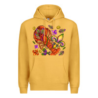Mustard Crawfish and fleur de lis Premium Hoodie - NancyCooperArtShop