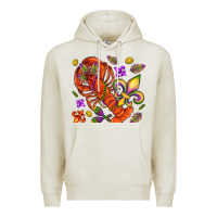 Oatmeal Heather Crawfish and fleur de lis Premium Hoodie - NancyCooperArtShop