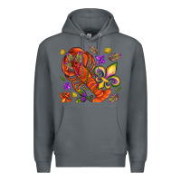 Rock Crawfish and fleur de lis Premium Hoodie - NancyCooperArtShop