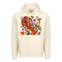 Sandshell Crawfish and fleur de lis Premium Hoodie - NancyCooperArtShop