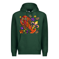 Sports Green Crawfish and fleur de lis Premium Hoodie - NancyCooperArtShop