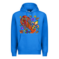 True Royal Crawfish and fleur de lis Premium Hoodie - NancyCooperArtShop