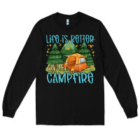 Black life is better by the camp fire Long Sleeve Tee - MaliasSmallBusiness