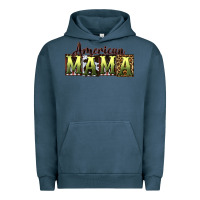 Pigment Midnight Navy American Mama  Mother's Day Urban Hoodie - CowGirlArtShop