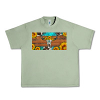 Oil Green longhorn bull skull license plate Urban Heavy Tee - Artiststas