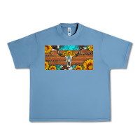 Pebble Blue longhorn bull skull license plate Urban Heavy Tee - Artiststas