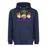 Navy happy mardi gras y'all gnomes Heavyweight Hoodie - RanaPortraitStore