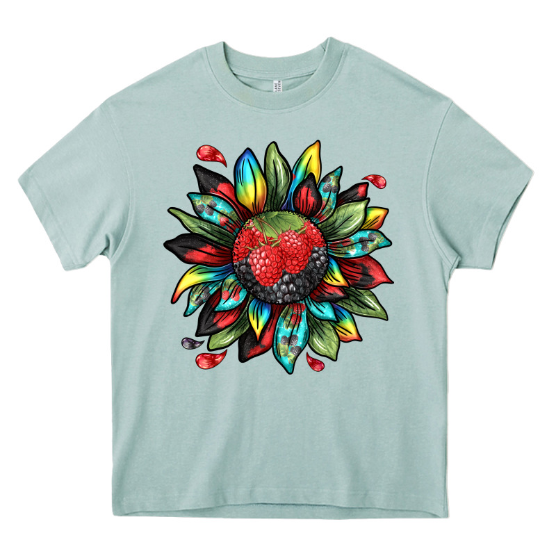 Berry Sunflower Heavy Core Tee by texasbilliewilder | Teevron