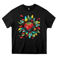 Black berry sunflower Heavy Core Tee - texasbilliewilder