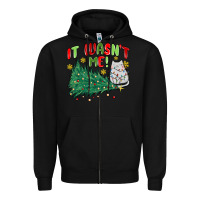 Black it wasn't me! christmas cat Zipper Hoodie - MaliasSmallBusiness