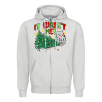 Dove Grey it wasn't me! christmas cat Zipper Hoodie - MaliasSmallBusiness