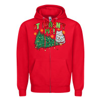 Red it wasn't me! christmas cat Zipper Hoodie - MaliasSmallBusiness