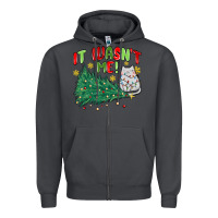 It Wasn't Me! Christmas Cat Zipper Hoodie | Teevron